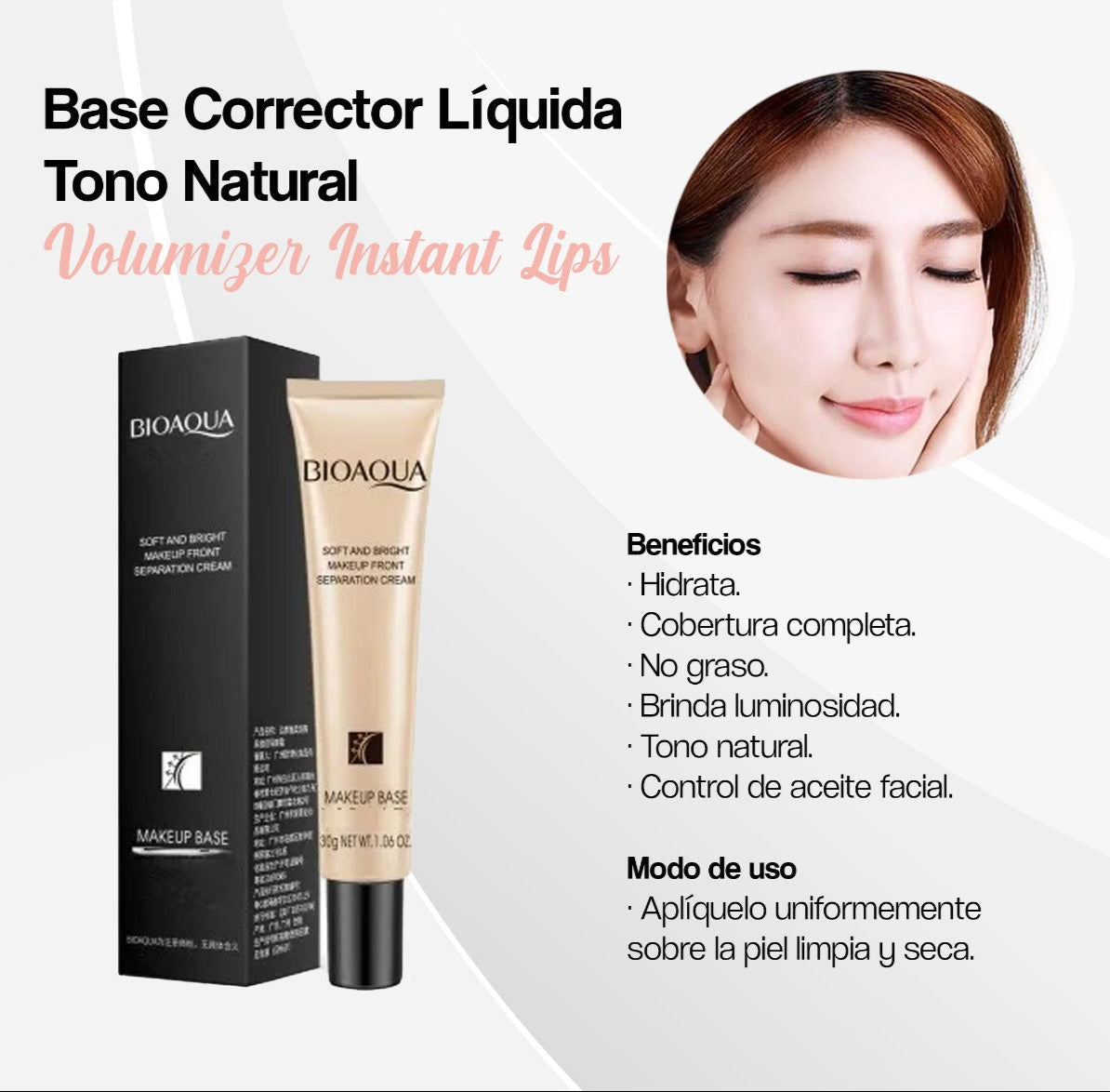 ✨ BioAqua Soft Glow – Prebase Iluminadora Natural ✨