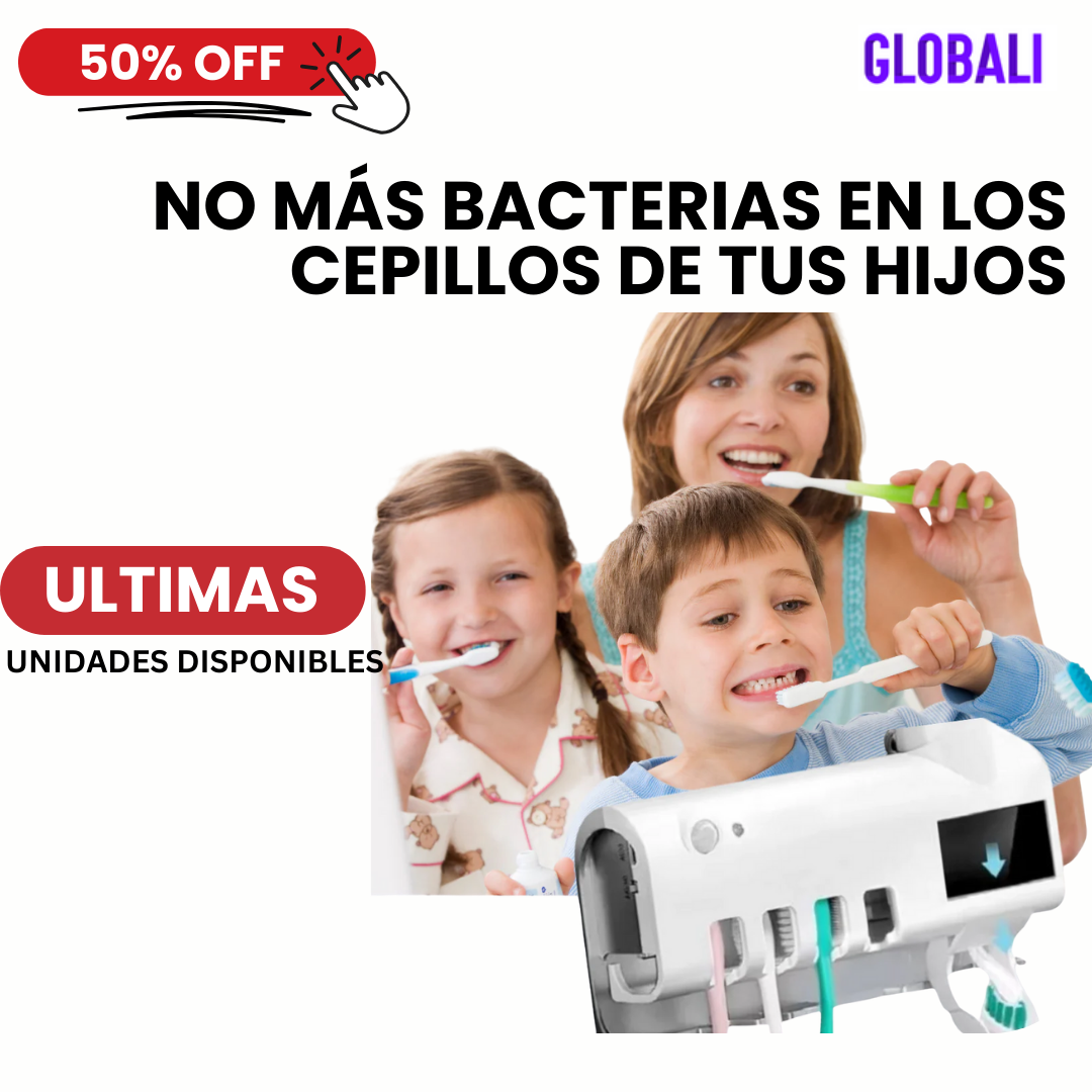 BRUSHCLEAN™ Esterilizador de cepillos con Dispensador de Crema Dental - Por la compra recibe 1 mes de acceso gratis a Disney Plus