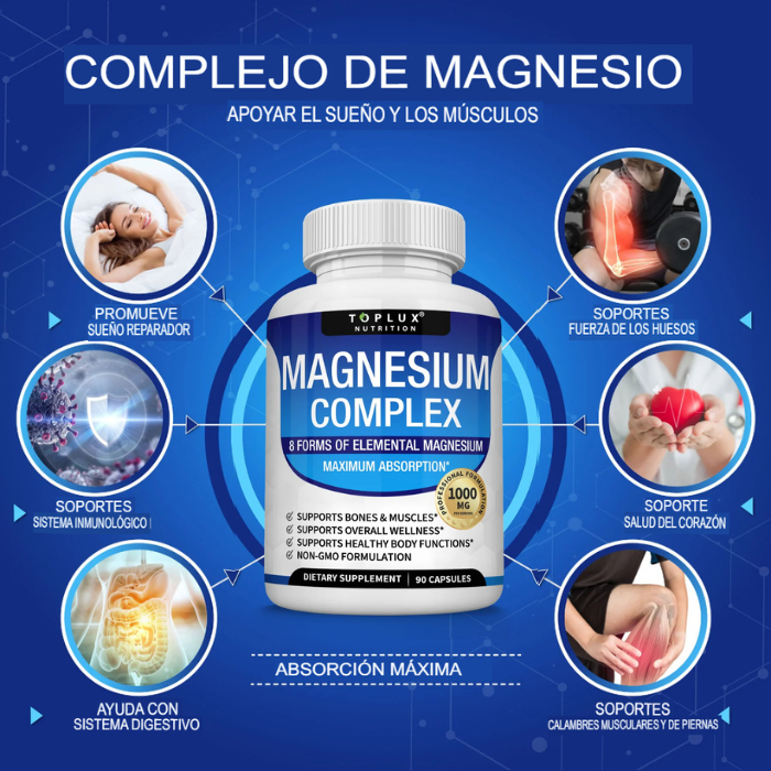 Magnesium Complex Toplux® – 8 en 1 para tu salud y energía diaria
