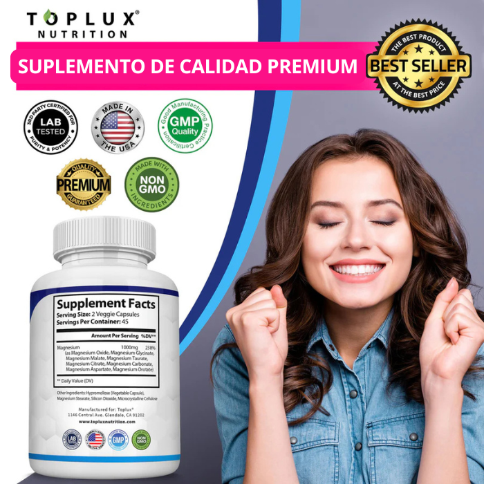 Magnesium Complex Toplux® – 8 en 1 para tu salud y energía diaria