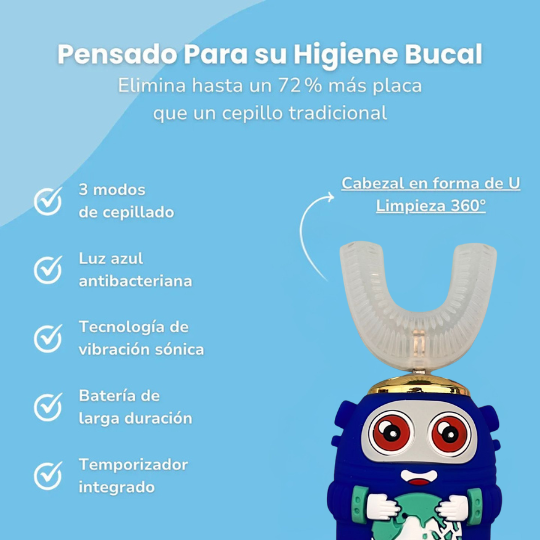 Cepillo Eléctrico Infantil “Happy Smile” con Espuma Dental Divertida 🦷✨