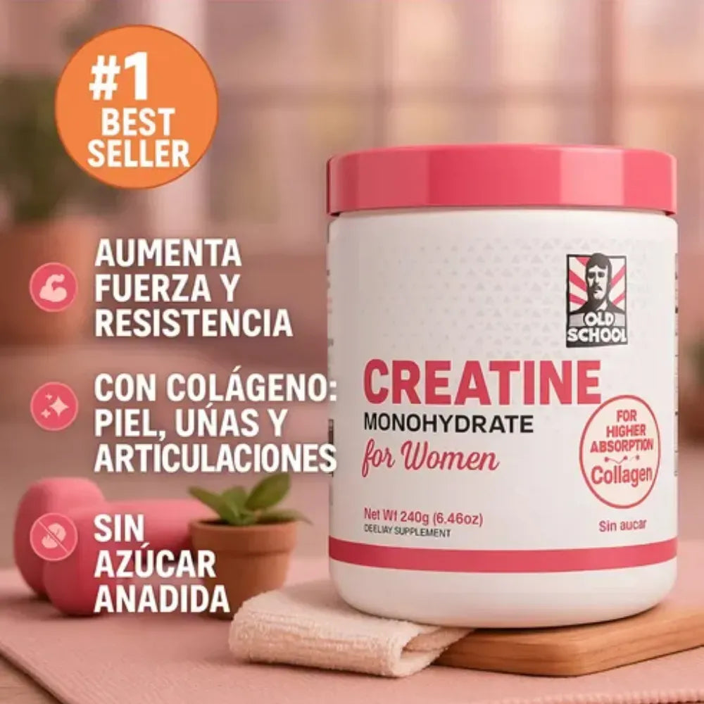 Creatina con Colágeno + BCAA 🍑 - Marca Old School ORIGINAL