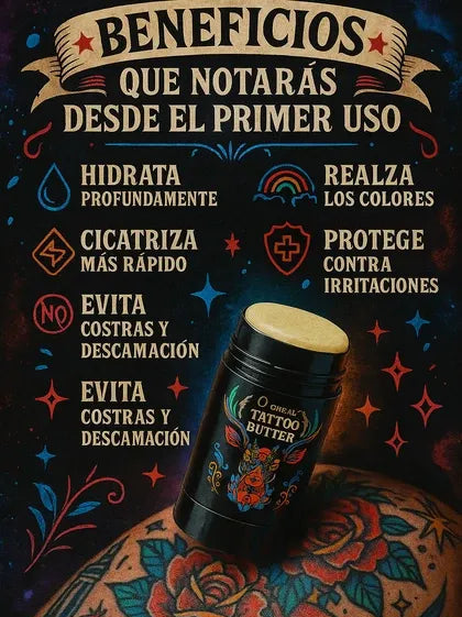 Tattoo Butter O’Cheal™ – Cuidado total para tu tatuaje