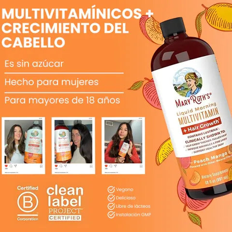 Multivitamínicos Original Mary Ruth´s: ¡Energía, Defensas y Belleza Radiante en un Solo Combo! 🌟🍊