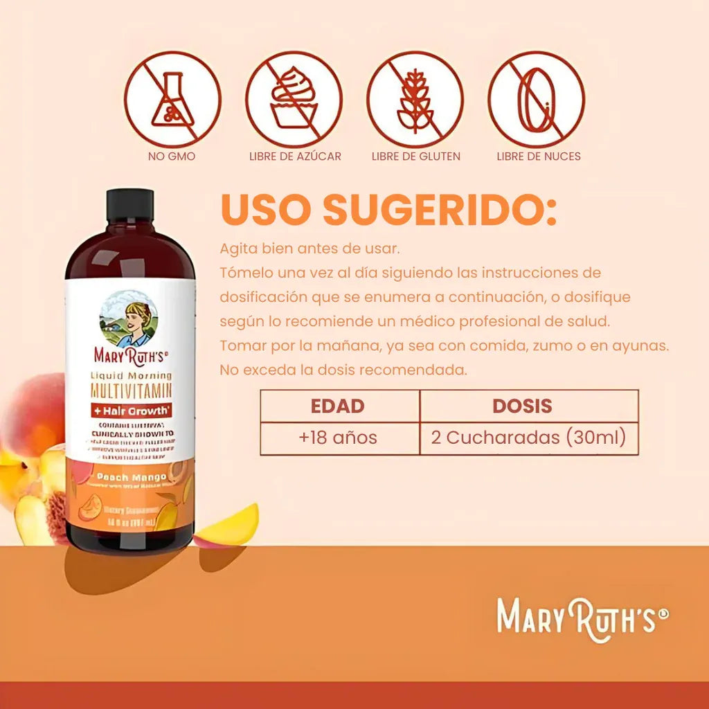 Multivitamínicos Original Mary Ruth´s: ¡Energía, Defensas y Belleza Radiante en un Solo Combo! 🌟🍊