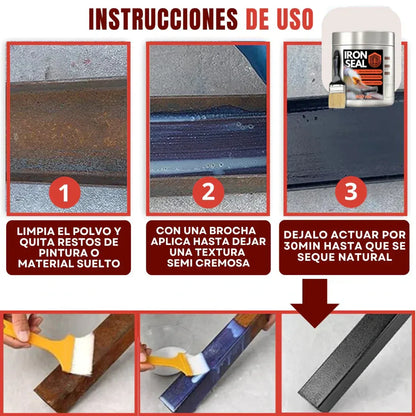 Iron Seal Restaurador de Metal – Promoción 2x1 (¡Y Llévate Dos Brochas Profesionales GRATIS!) 🔥