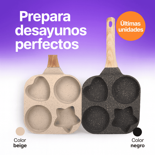 Sartén MultiFormas 4 en 1 – Desayunos Divertidos y Sin Complicaciones 🍳✨