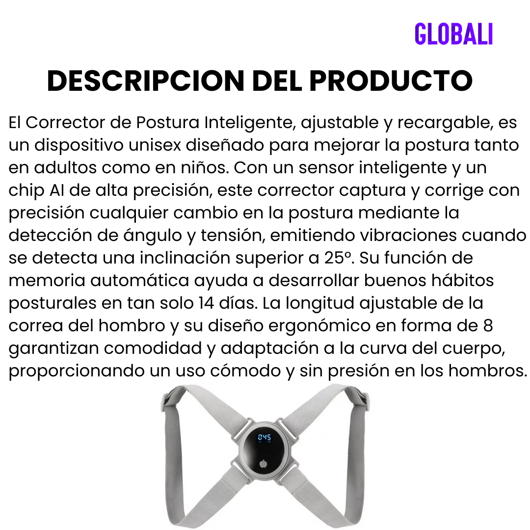 Corrector de Postura Inteligente – ¡Transforma Tu Bienestar en Instantes!