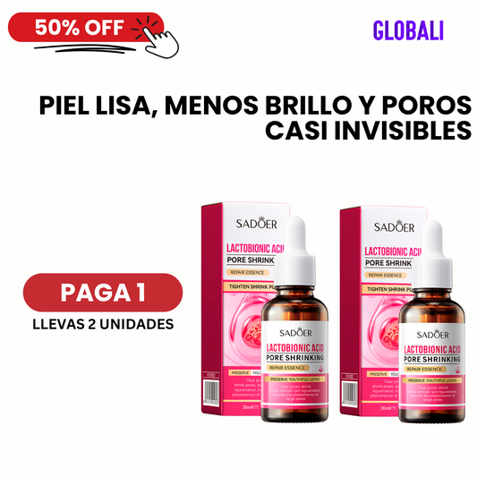 2X1 Sérum Facial SADOER® Acido Lactobionico Reducción de Poros