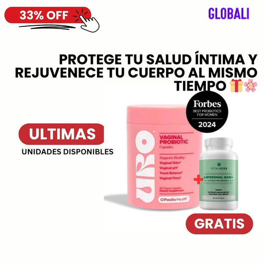 🔥¡Compra Hoy URO Probiótico Vaginal y Recibe GRATIS el Suplemento Anti-Edad de Vital Herb!