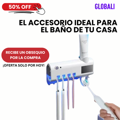 BRUSHCLEAN™ Esterilizador de cepillos con Dispensador de Crema Dental - Por la compra recibe 1 mes de acceso gratis a Disney Plus