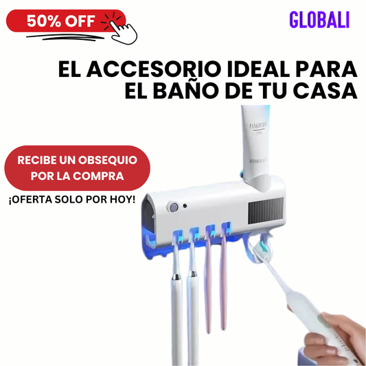 BRUSHCLEAN™ Esterilizador de cepillos con Dispensador de Crema Dental - Por la compra recibe 1 mes de acceso gratis a Disney Plus