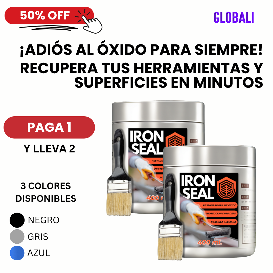 Iron Seal Restaurador de Metal – Promoción 2x1 (¡Y Llévate Dos Brochas Profesionales GRATIS!) 🔥