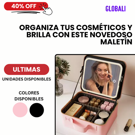 Maletín Cosmético con Espejo LED