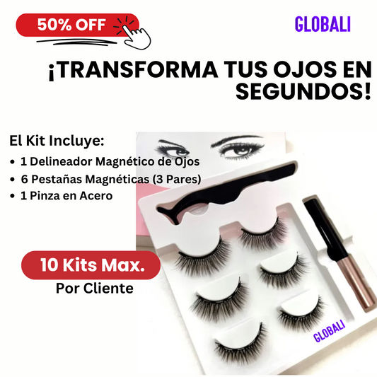 ¡Transforma tu mirada en segundos con el Kit de Pestañas Magnéticas!